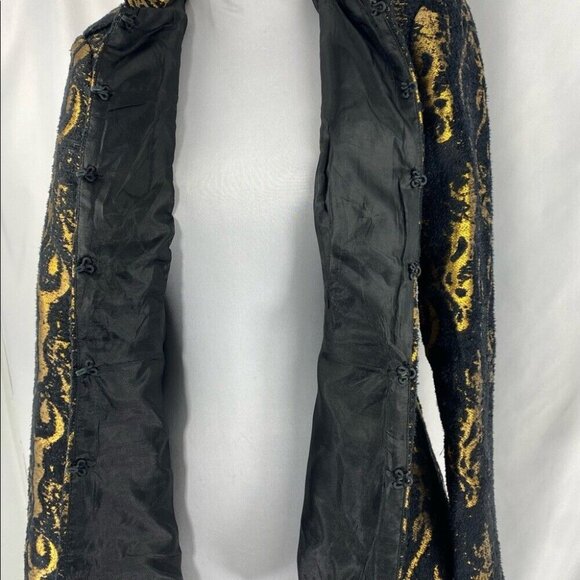 Ark & Co. Women's NWT Black Gold Formal Metallic Silk Wool Luxury Jacket M/C38 - Picture 3 of 10